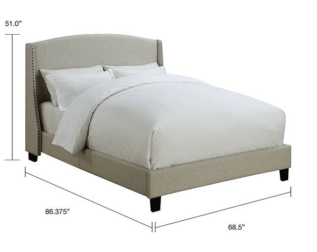 Niemann Beige Queen Upholstered Bed - Thumbnail - Image 6