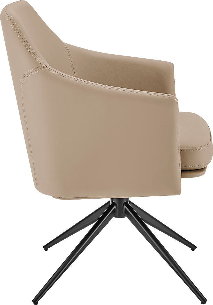 Nightpoint Taupe Swivel Arm Chair - Thumbnail 2
