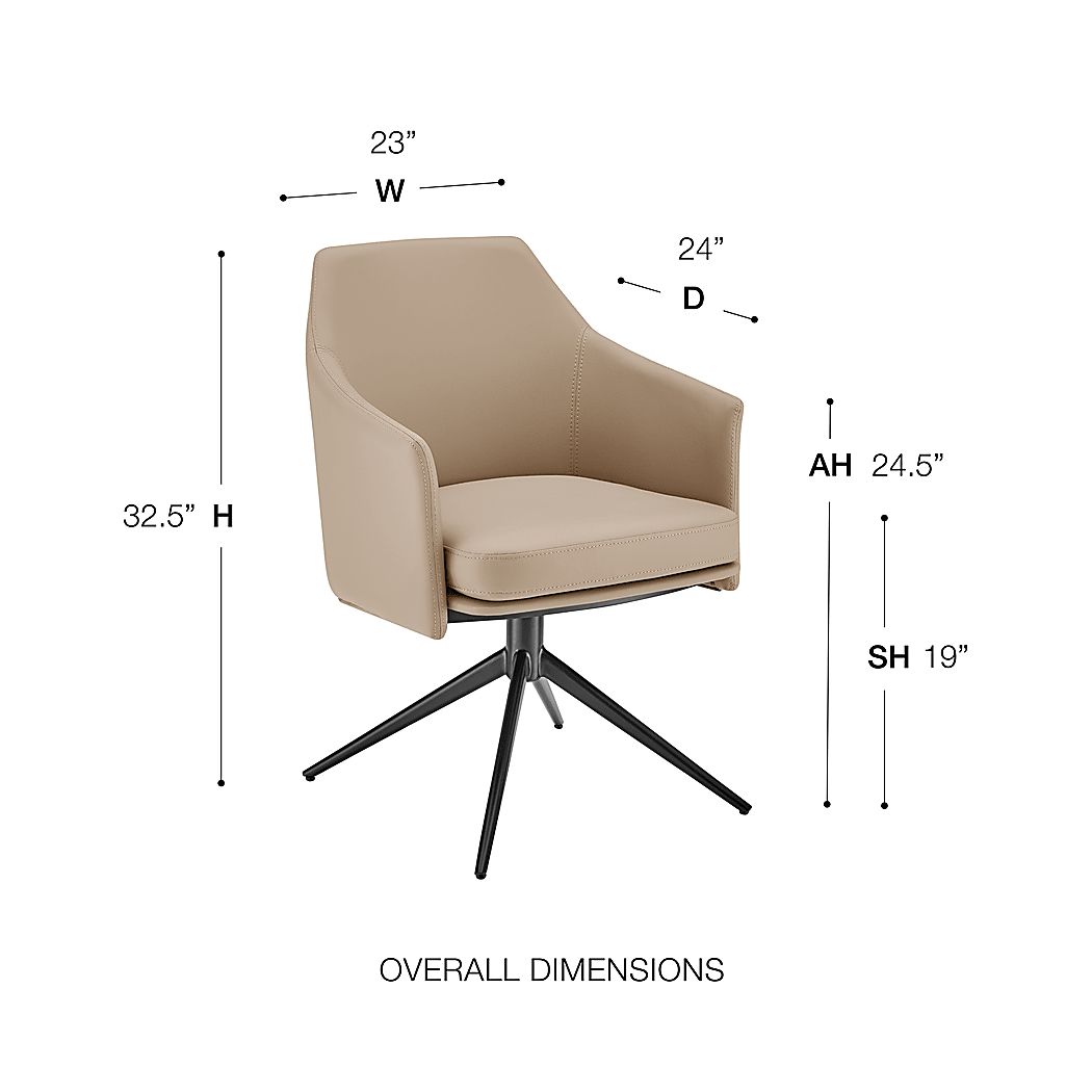 Nightpoint Taupe Swivel Arm Chair - Thumbnail 4