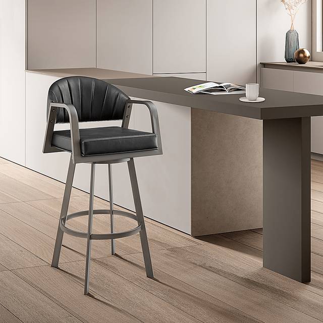 Nightwater Black Counter Height Stool - Thumbnail - Image 2