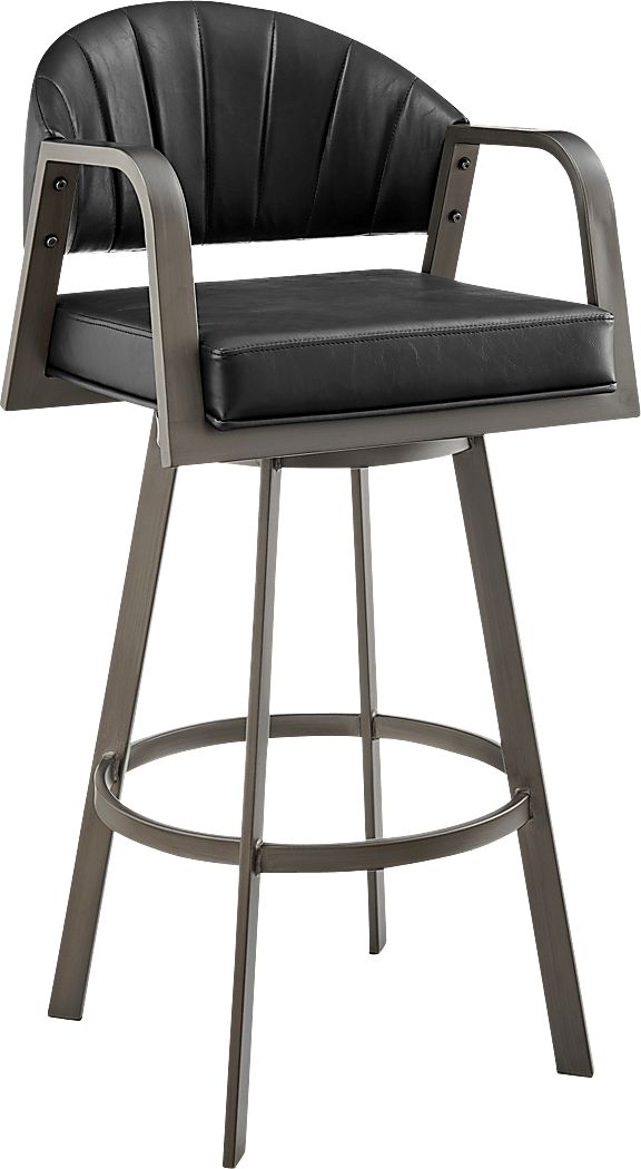 Nightwater Black Counter Height Stool