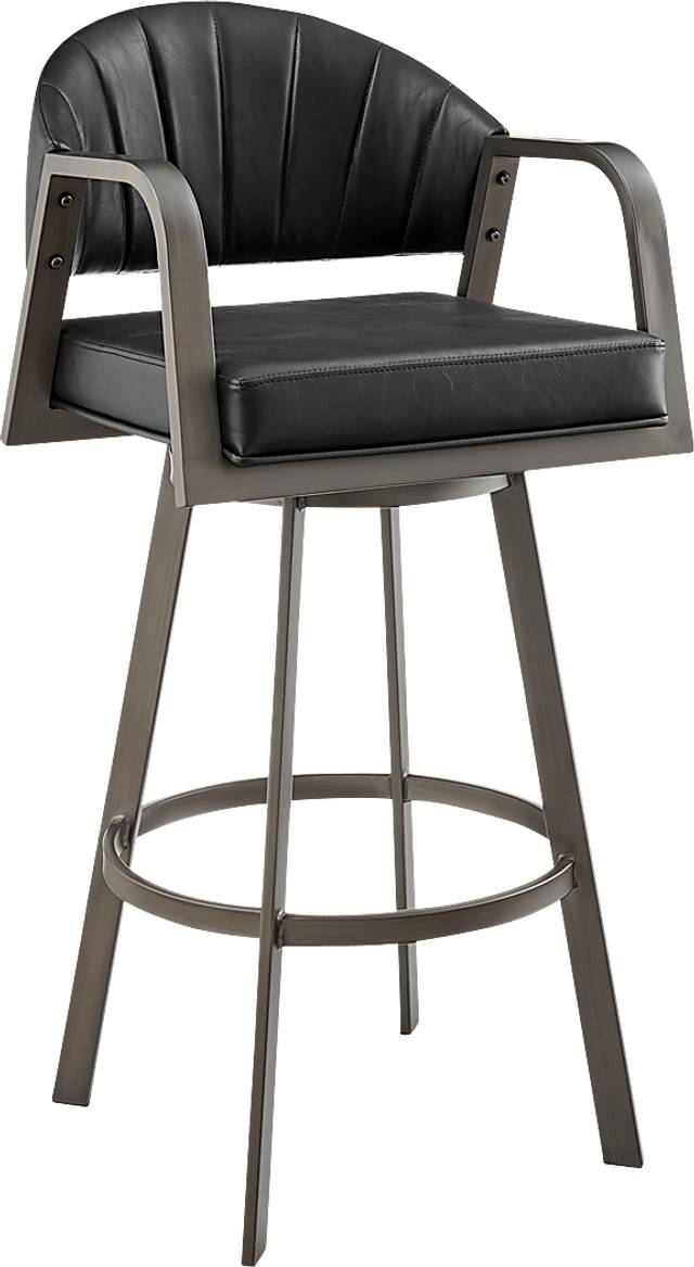 Nightwater Black Counter Height Stool - Thumbnail - Image 1