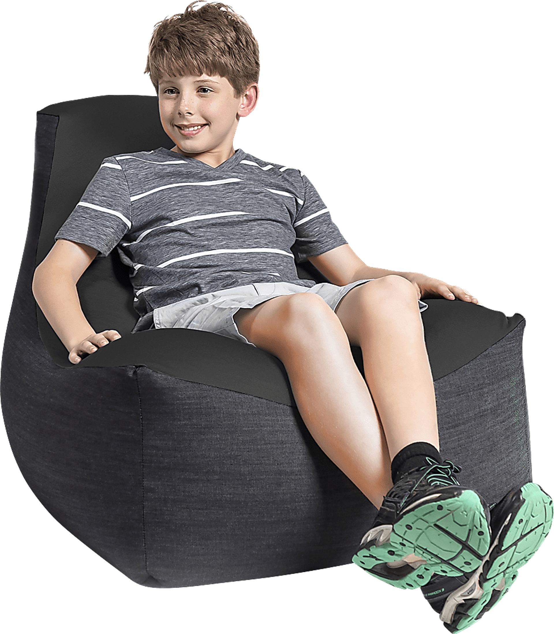 Kids Nika Black Bean Bag Chair - Image 3