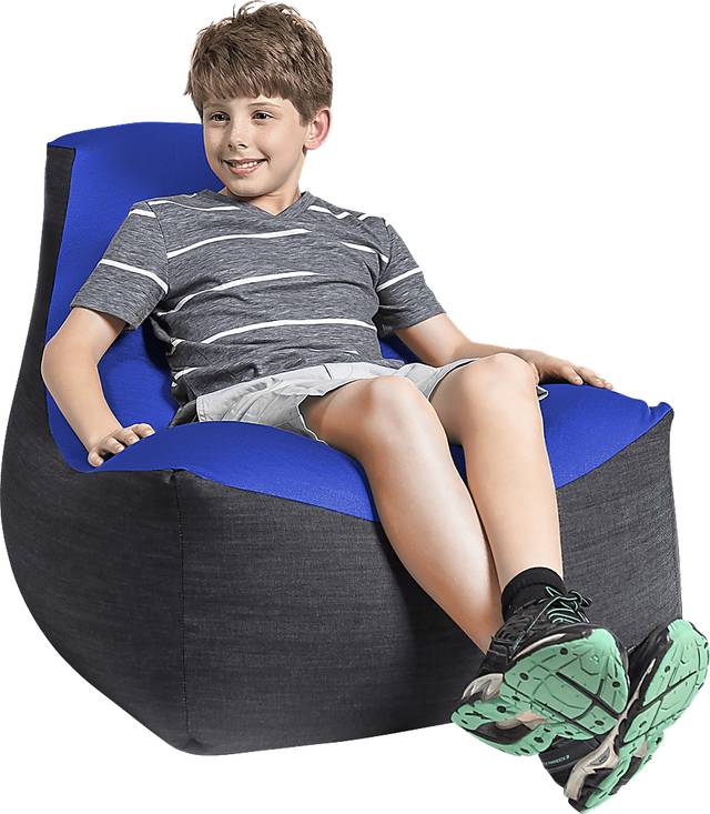 Kids Nika Blue Bean Bag Chair - Thumbnail - Image 3