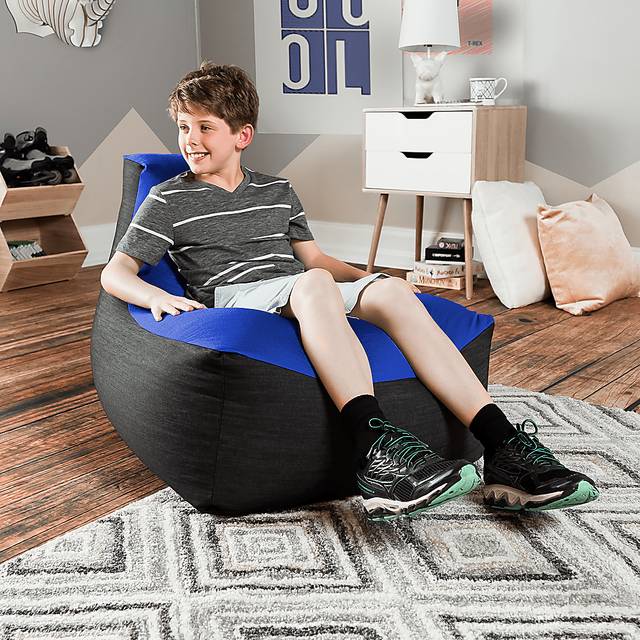 Kids Nika Blue Bean Bag Chair - Thumbnail - Image 6