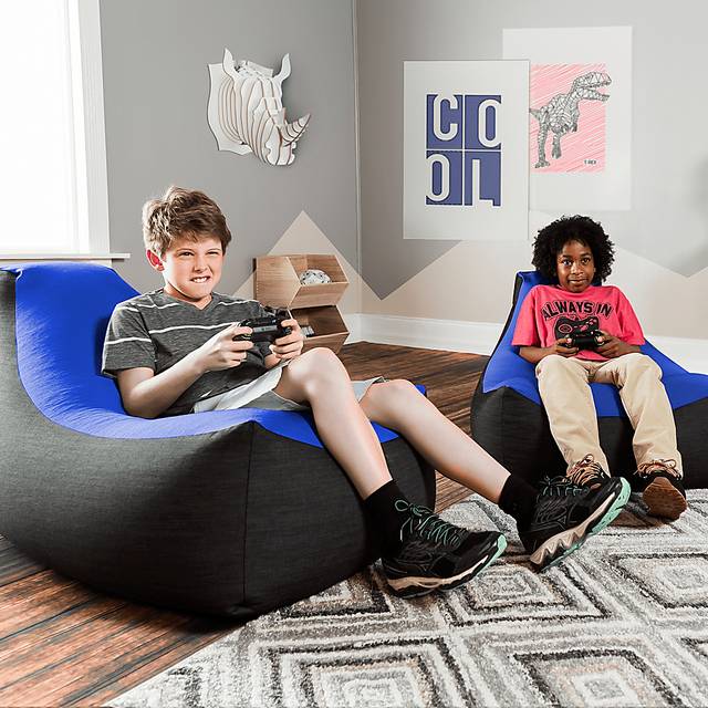 Kids Nika Blue Bean Bag Chair - Thumbnail - Image 7