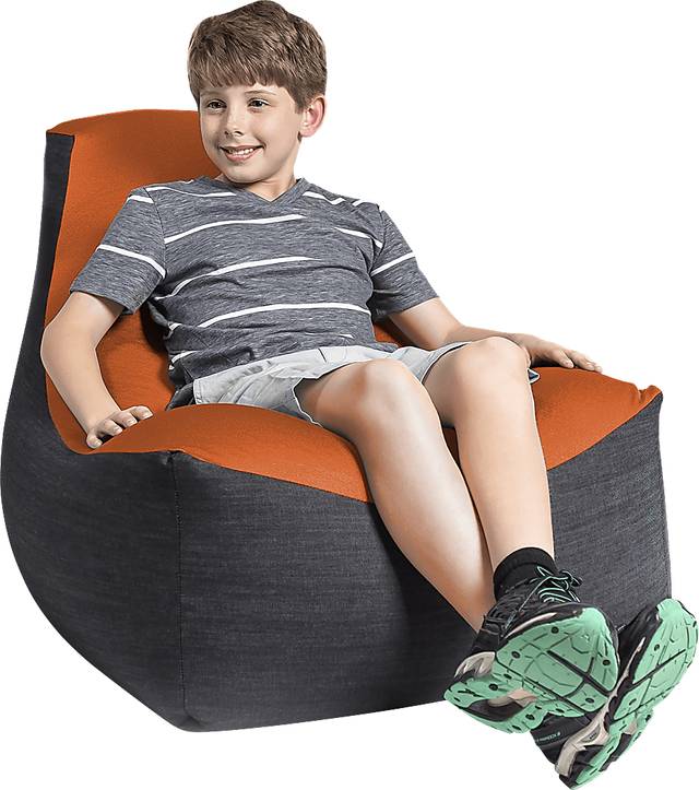 Kids Nika Orange Bean Bag Chair - Thumbnail - Image 3