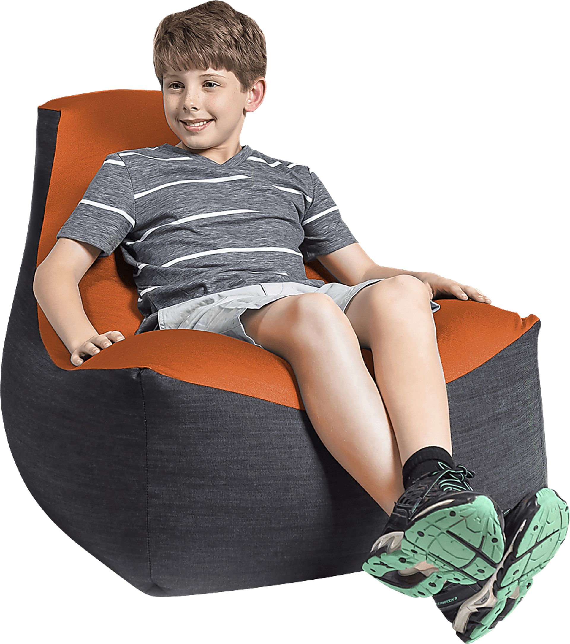 Kids Nika Orange Bean Bag Chair - Image 3