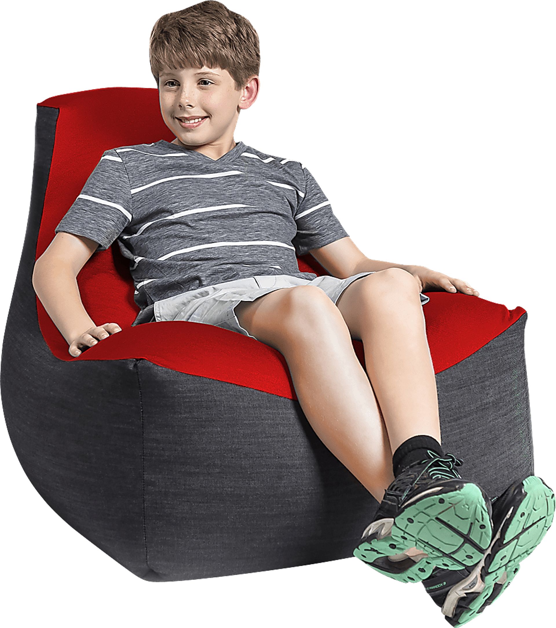 Kids Nika Red Bean Bag Chair - Image 3
