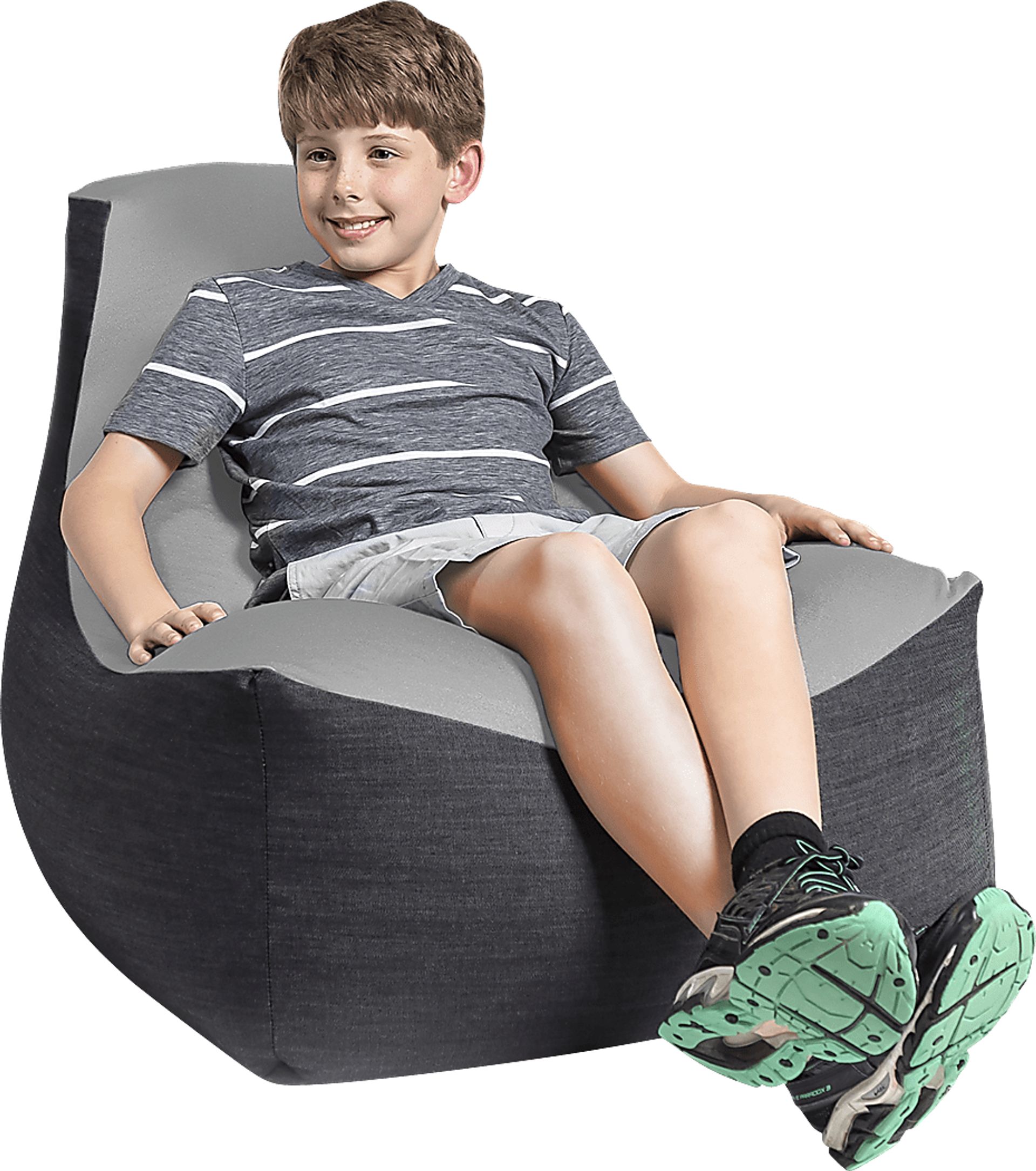 Kids Nika Silver Bean Bag Chair - Image 3