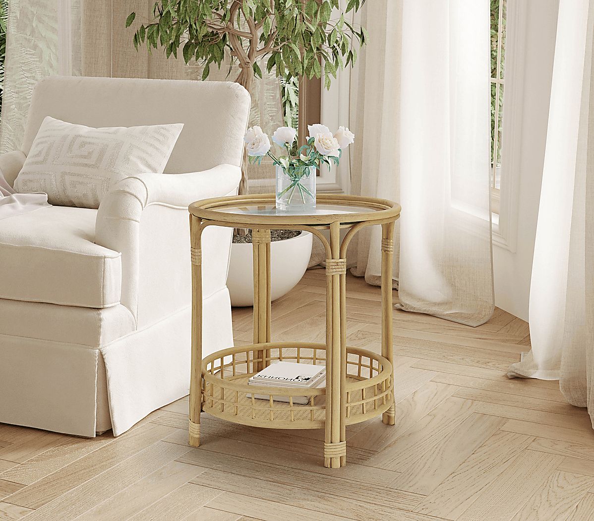 Nikali Natural End Table - Thumbnail 2
