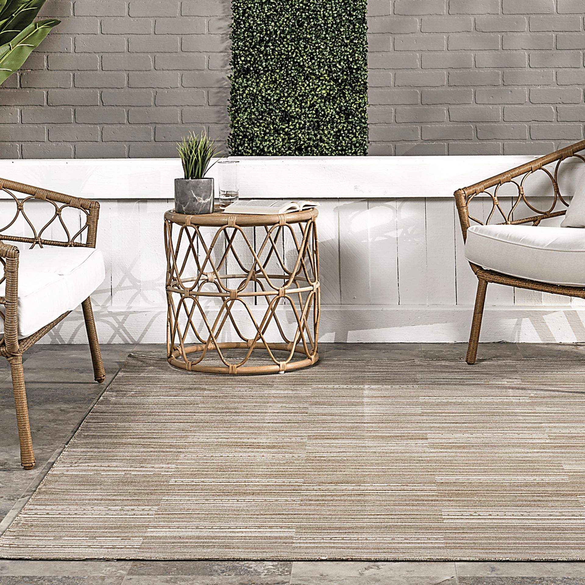 Nikanor Beige 2' x 8' Indoor/Outdoor Runner Rug - Image 8