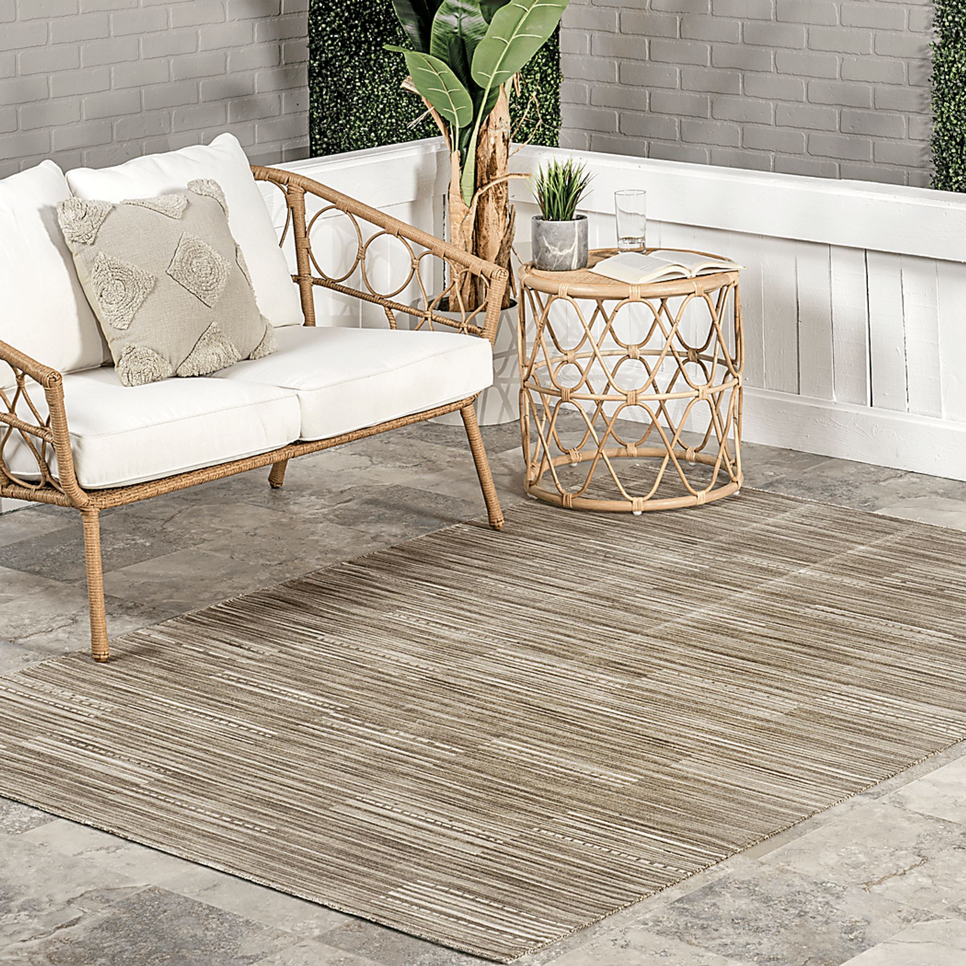 Nikanor Beige 7'5 x 9'6 Indoor/Outdoor Rug - Image 2
