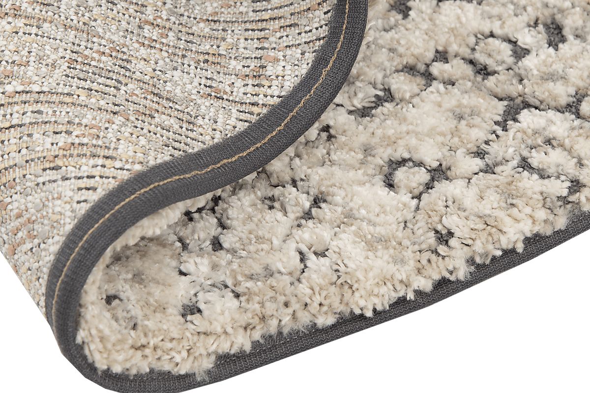 Nikita Gray Polyester Fabric Rug | Rooms to Go
