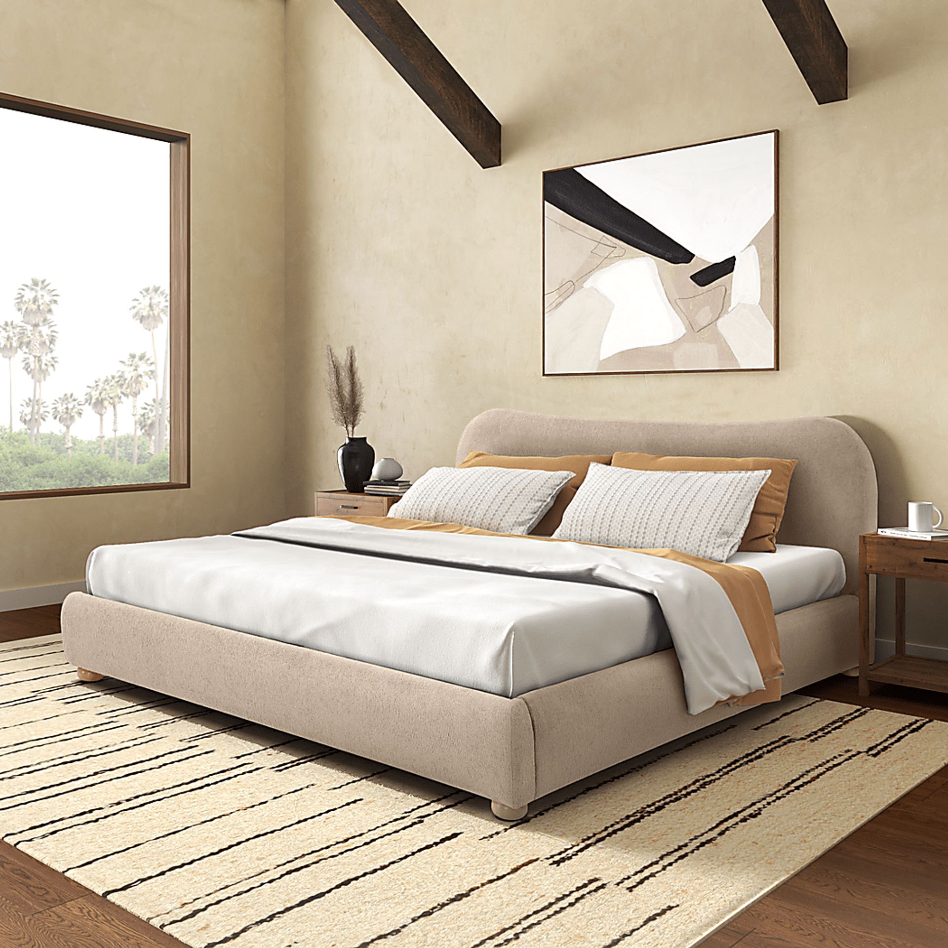 Nikket Light Brown King Bed - Image 3