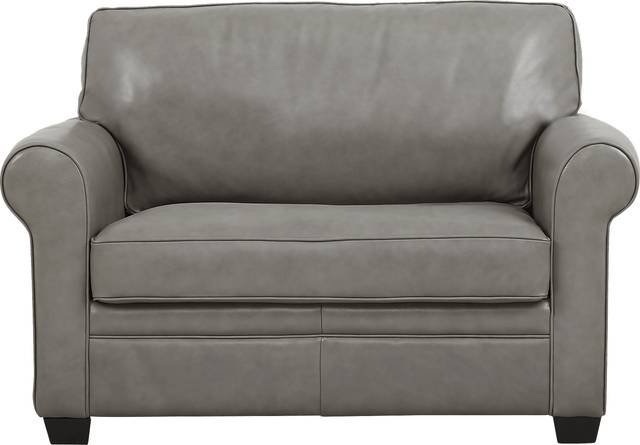 Nikola Place Gray Leather Sleeper Chair - Thumbnail - Image 2
