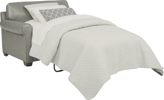 Nikola Place Gray Leather Sleeper Chair - Thumbnail - Image 3
