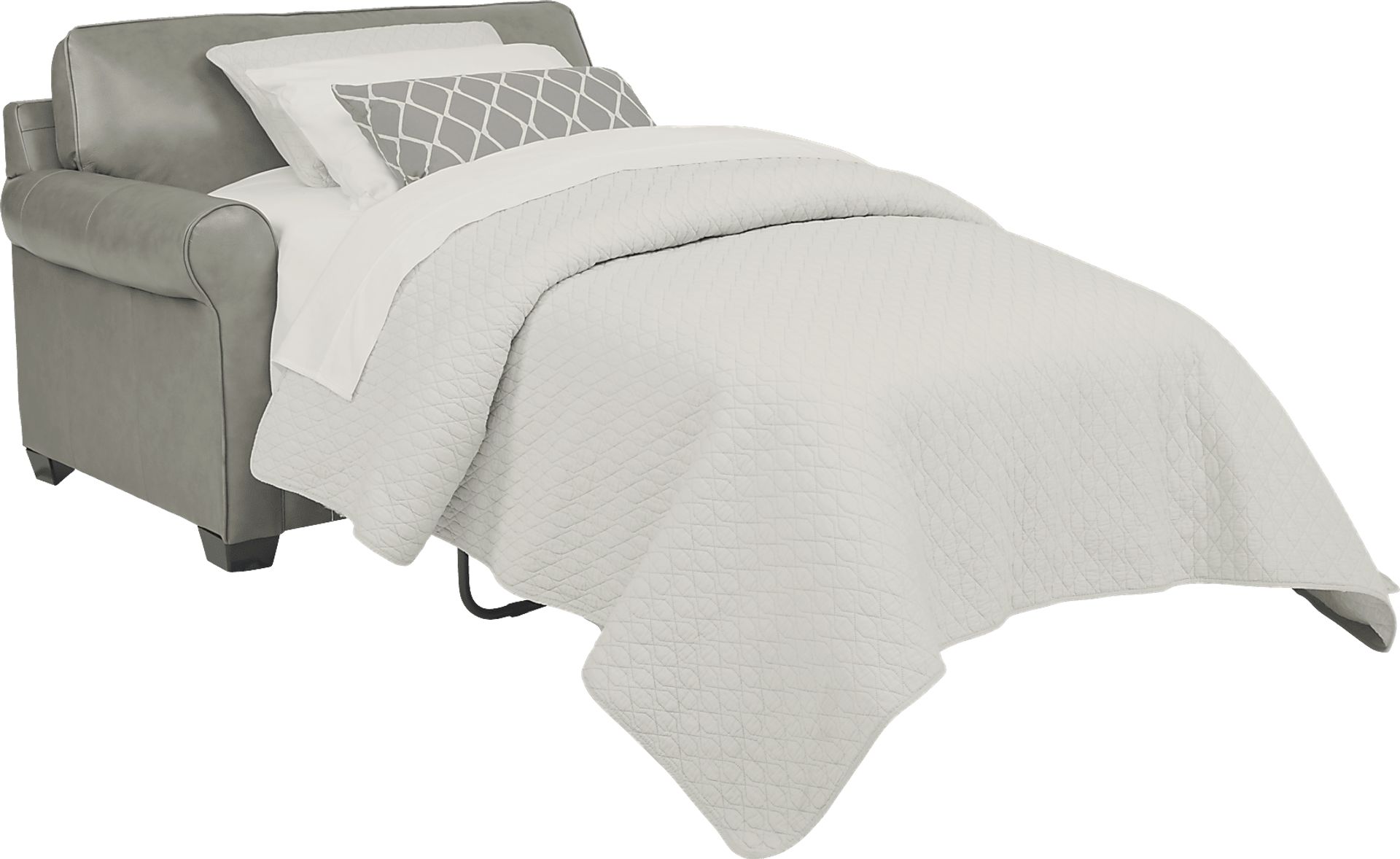 Nikola Place Gray Leather Sleeper Chair - Image 3