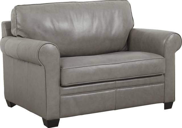 Nikola Place Gray Leather Sleeper Chair - Thumbnail - Image 1