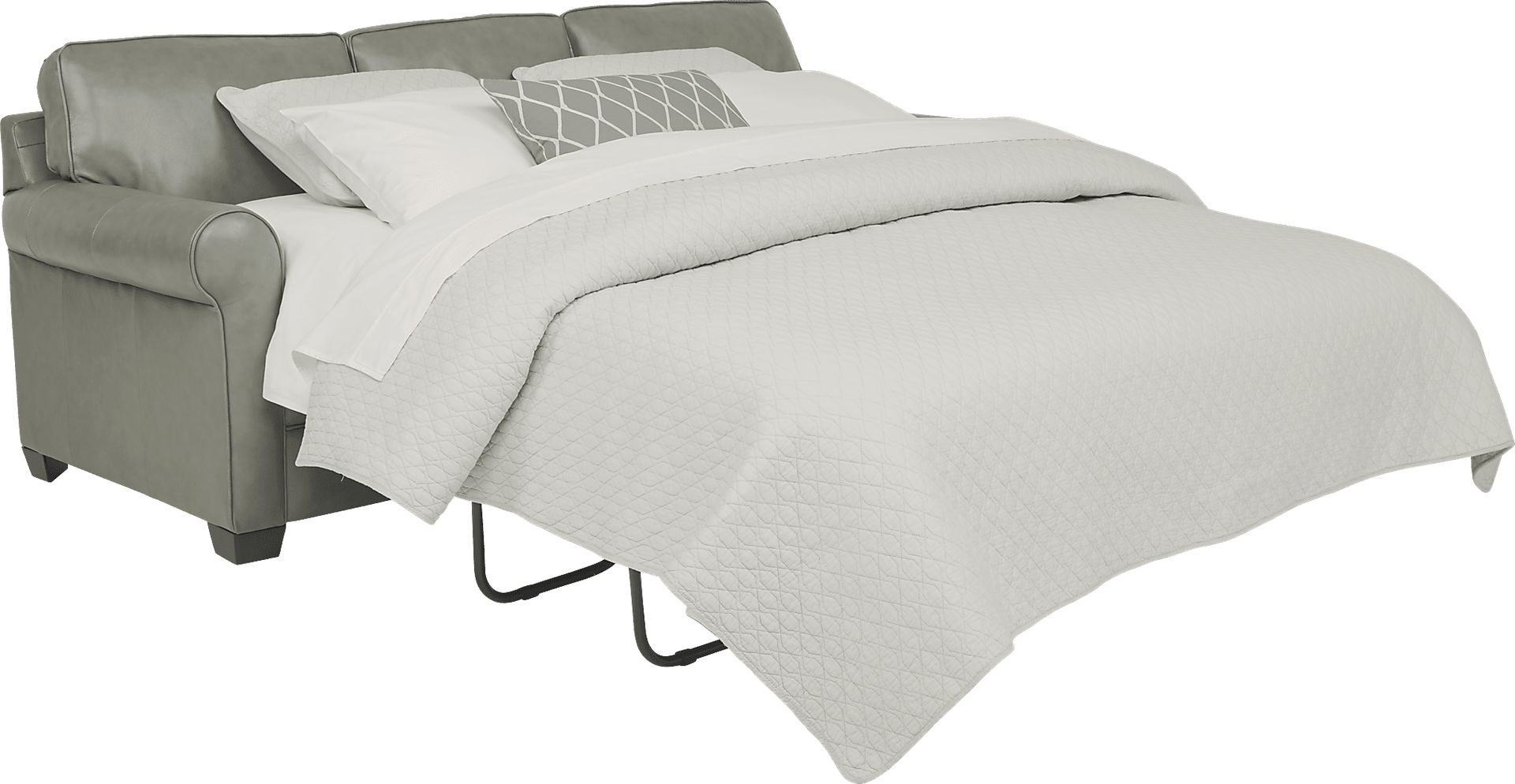 Nikola Place Gray Leather Sleeper - Image 2