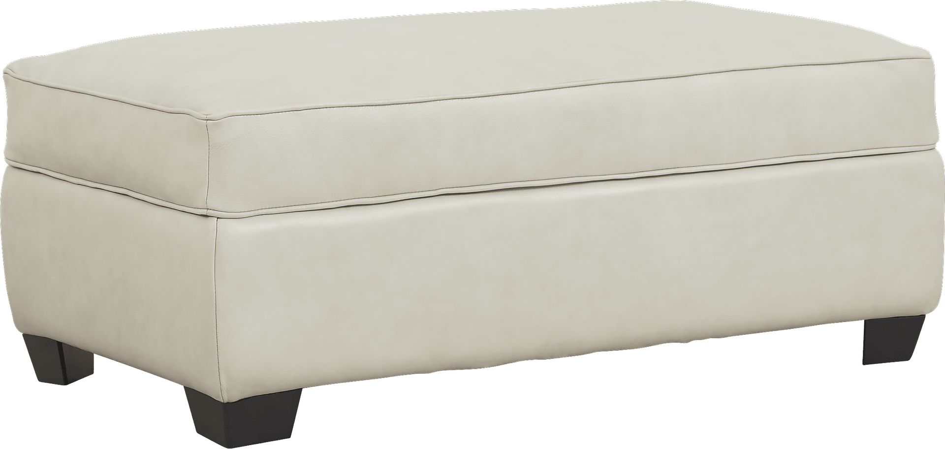 Nikola Place Pearl Leather Storage Ottoman - Image 1