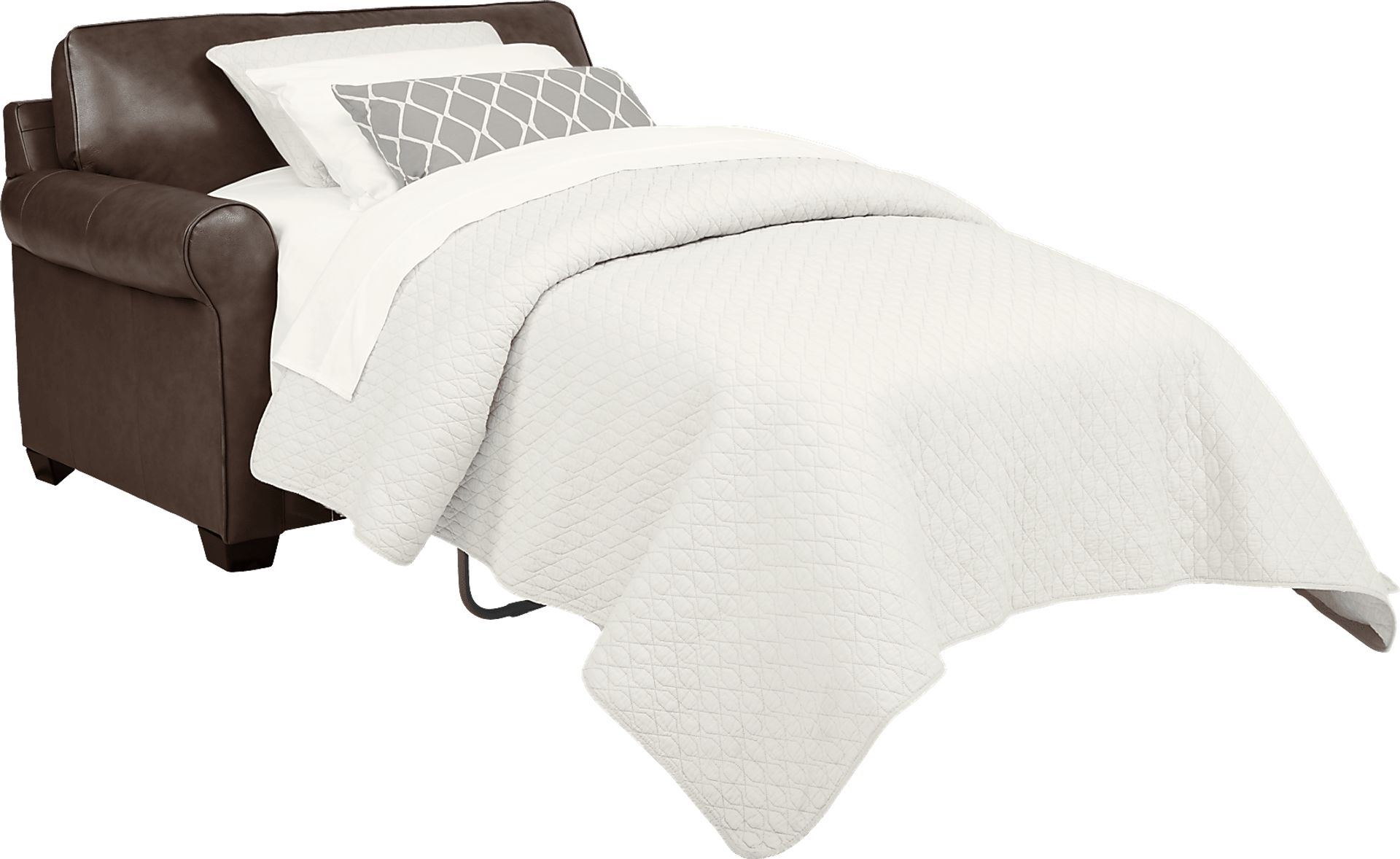 Nikola Place Walnut Leather Sleeper Chair - Image 3