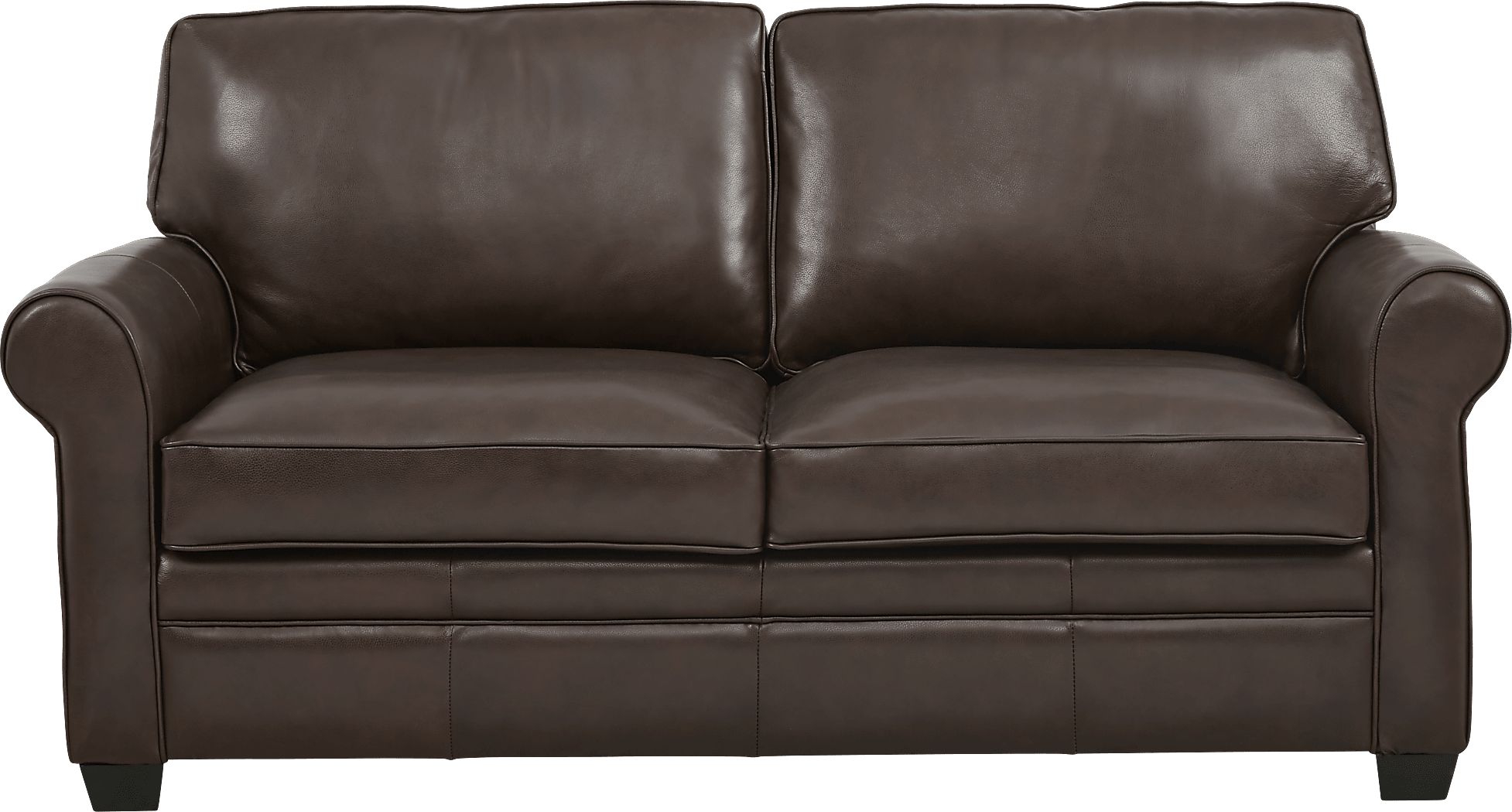 Nikola Place Walnut Leather Sleeper Loveseat Rooms To Go