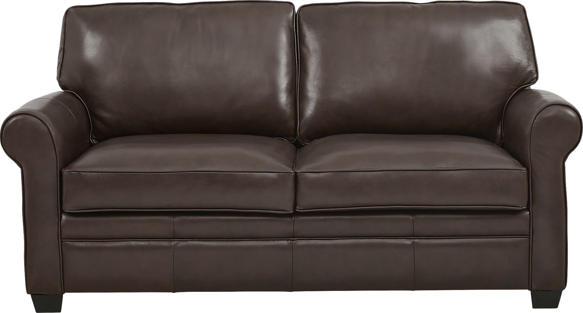Nikola Place Walnut Leather Sleeper Loveseat - Image 1