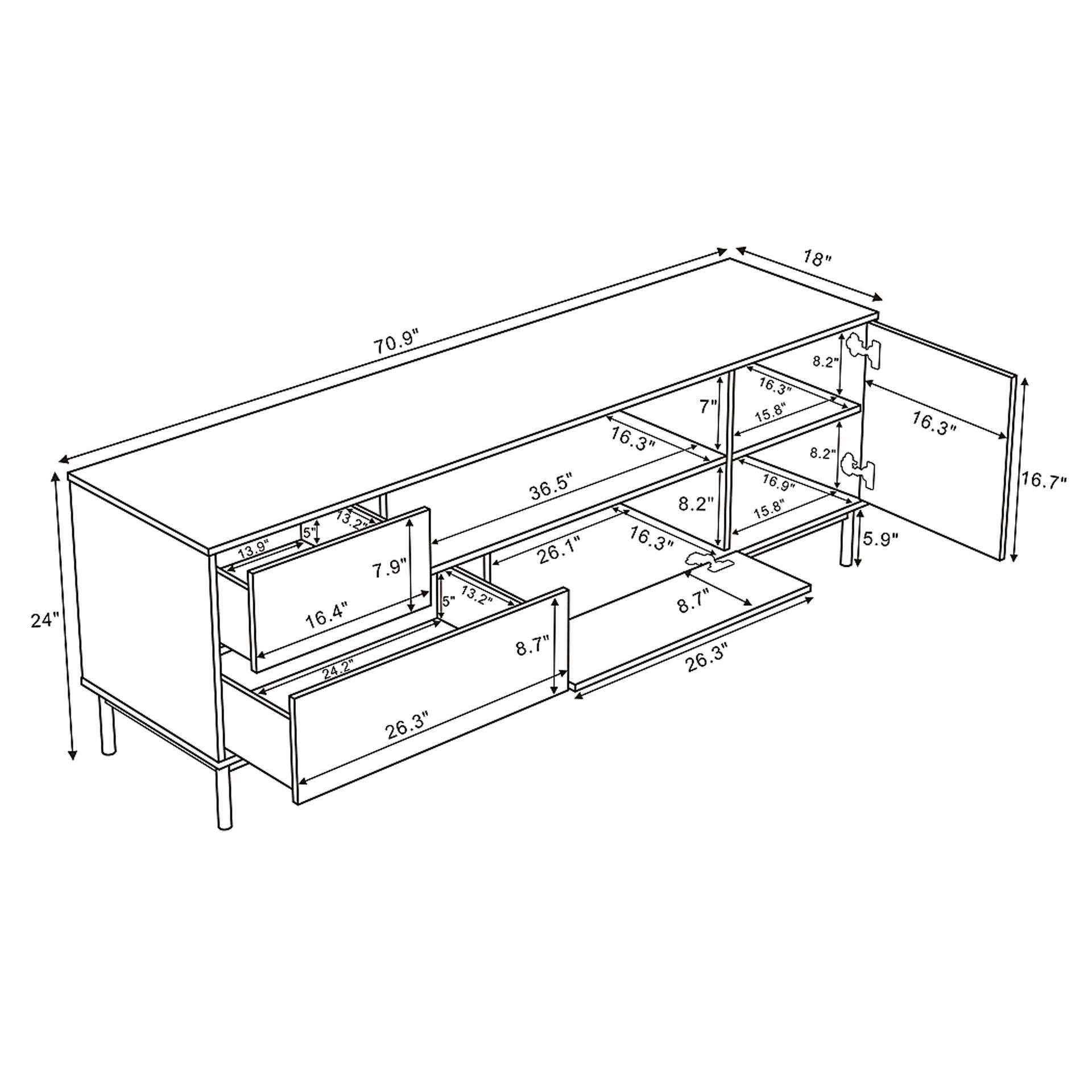 Nilar Black/Natural 71 in. Console - Image 3