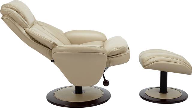 Nimblecreek Beige Recliner and Ottoman - Thumbnail - Image 3