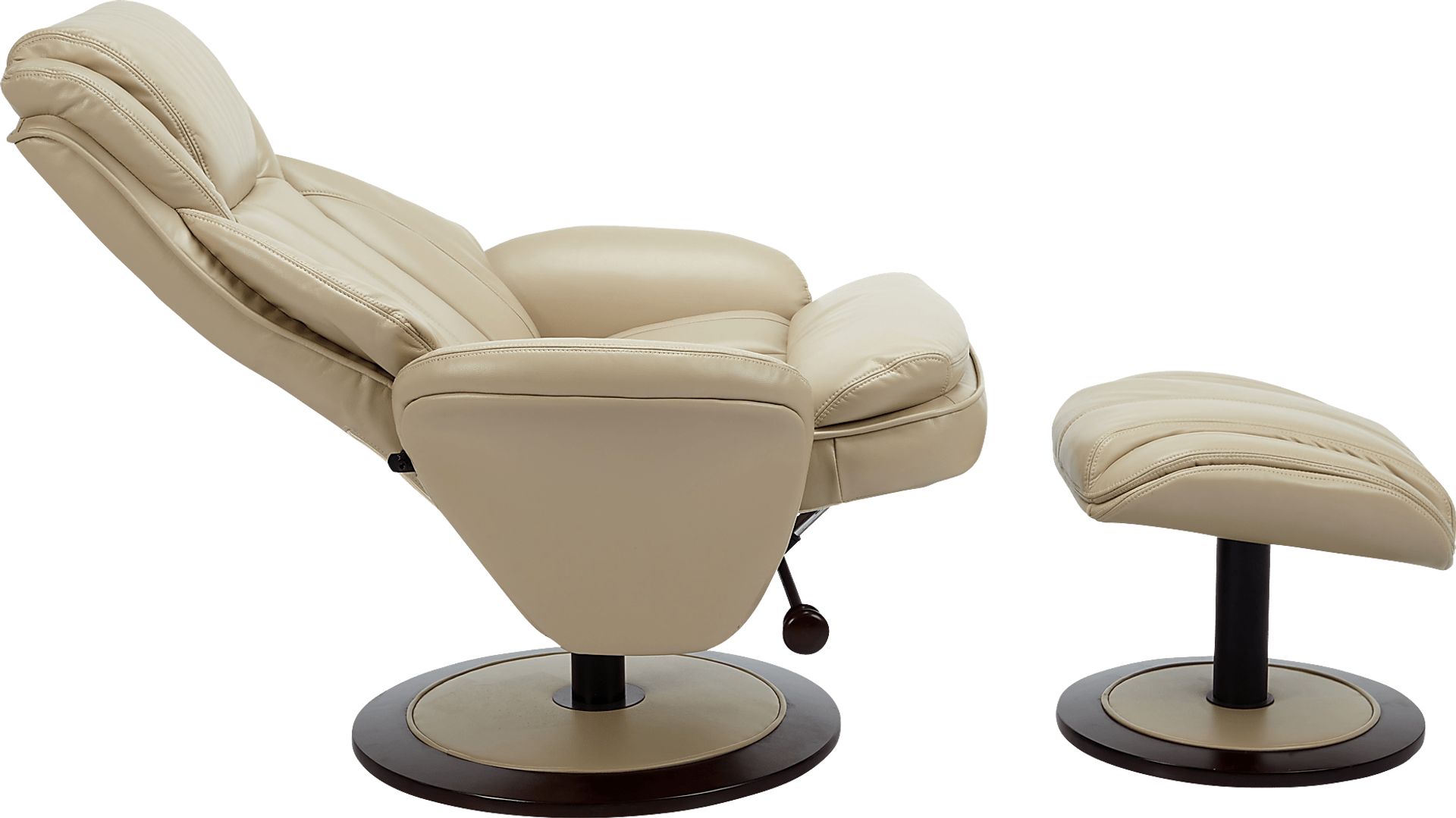 Nimblecreek Beige Recliner and Ottoman - Image 3