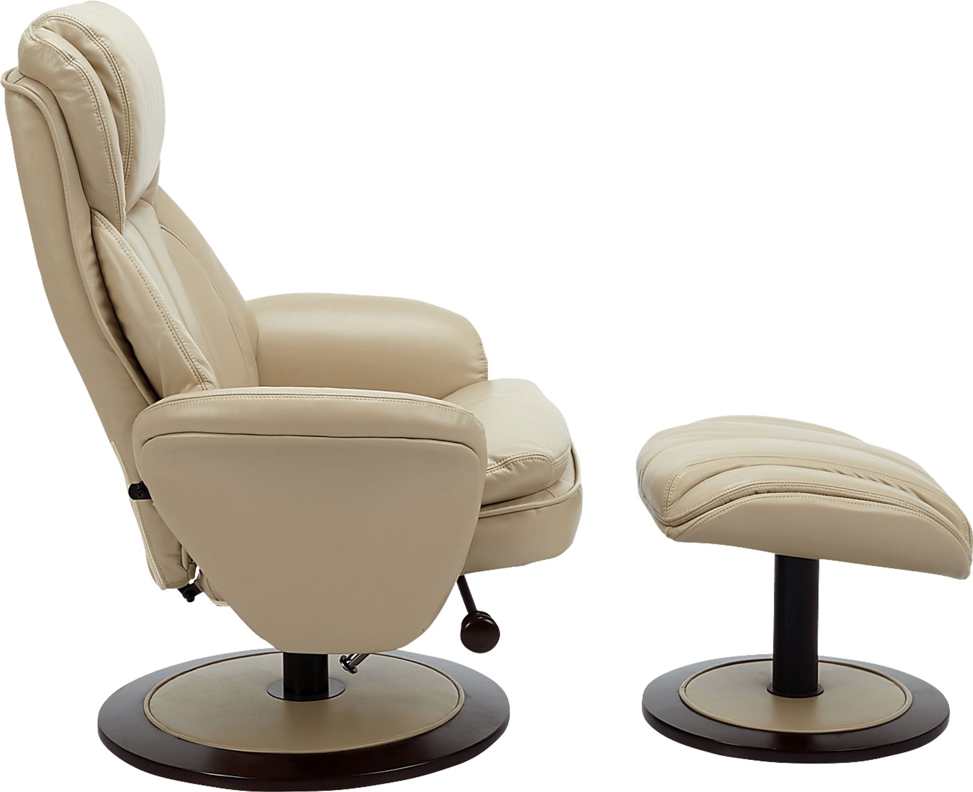 Nimblecreek Beige Recliner and Ottoman - Image 4