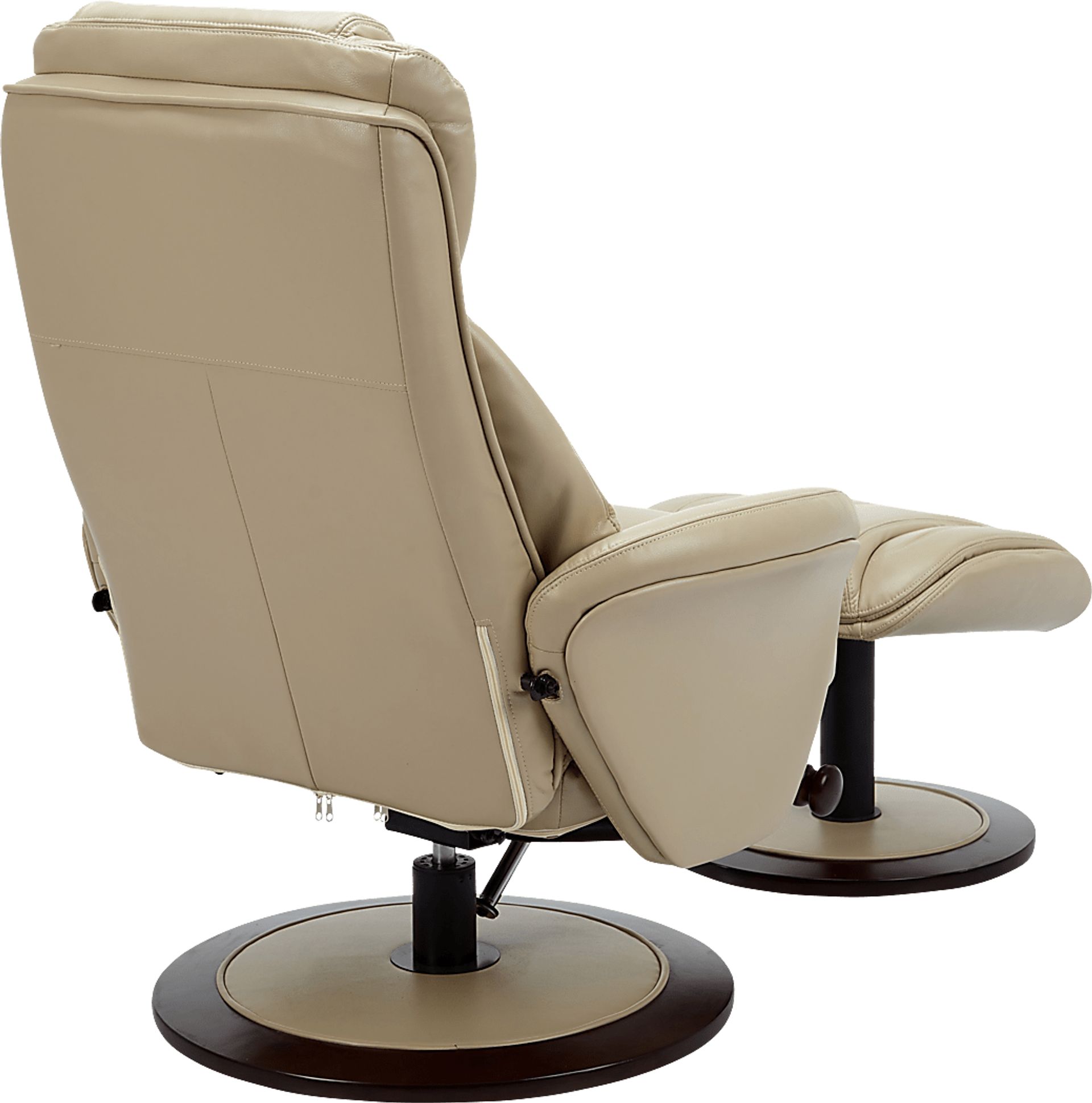 Nimblecreek Beige Recliner and Ottoman - Image 5