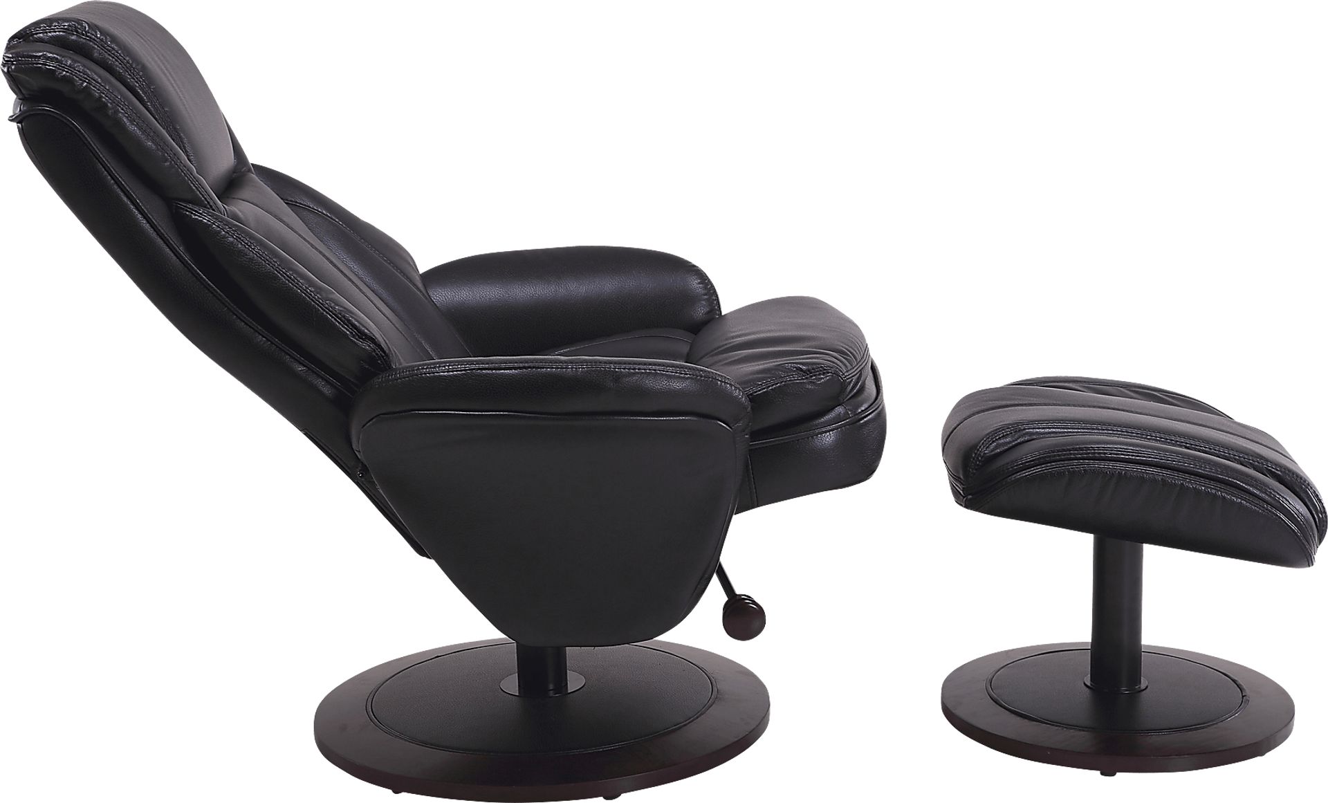 Nimblecreek Black Recliner and Ottoman - Image 2