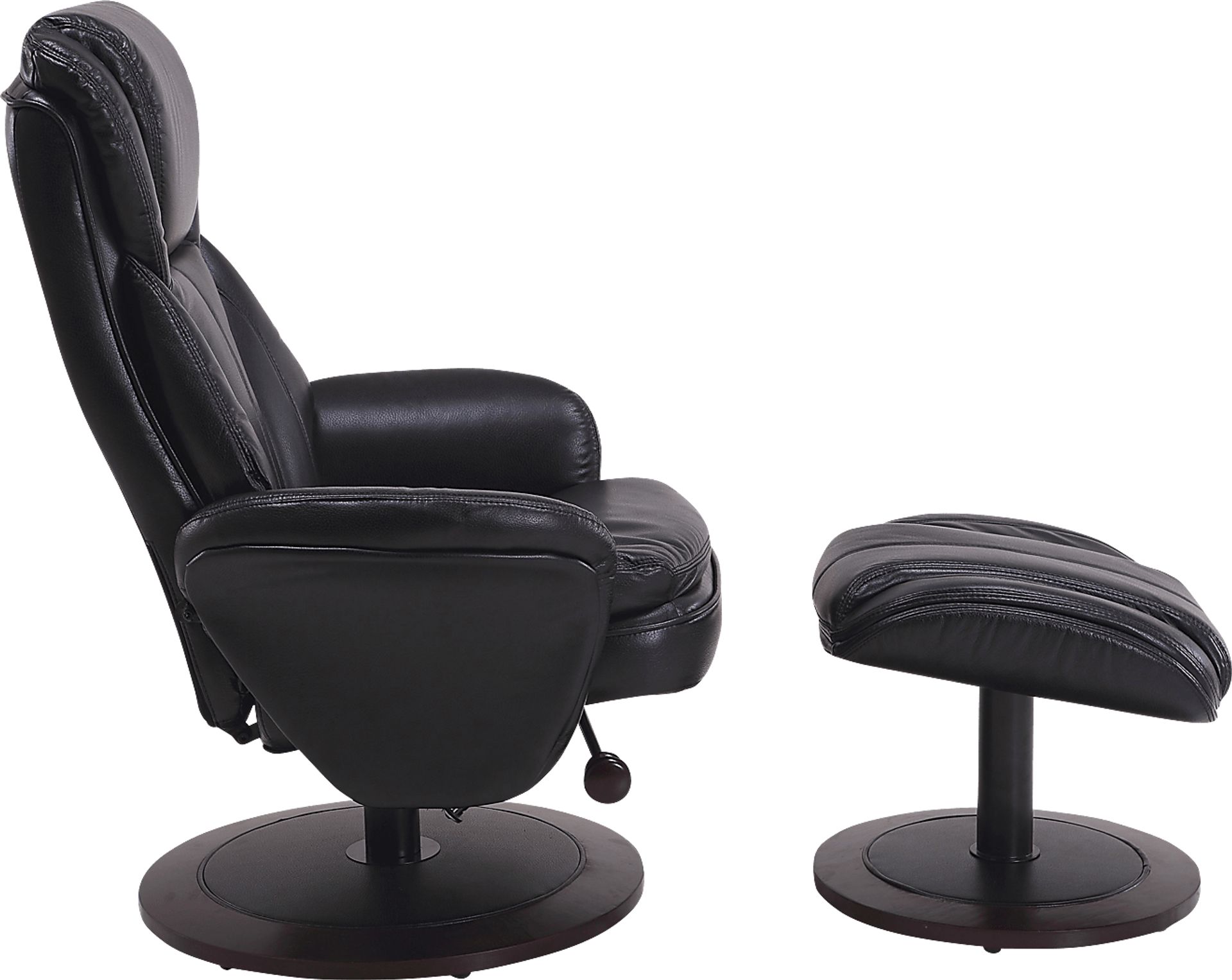 Nimblecreek Black Recliner and Ottoman - Image 3