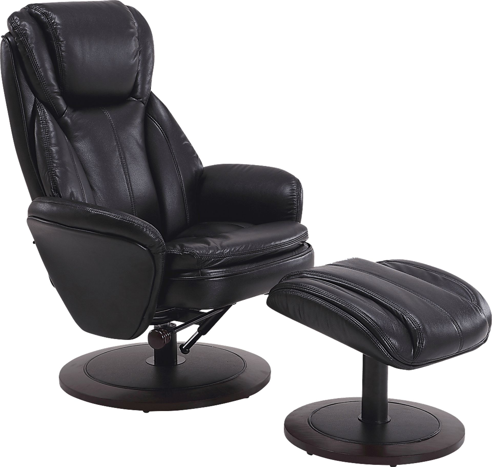 Nimblecreek Black Recliner and Ottoman - Image 1