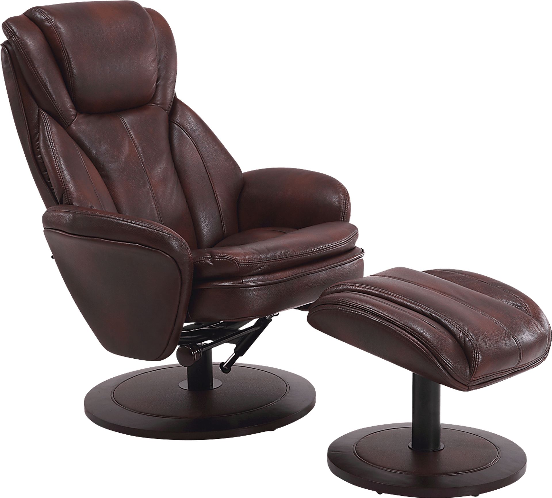 Nimblecreek Brown Recliner and Ottoman - Image 1