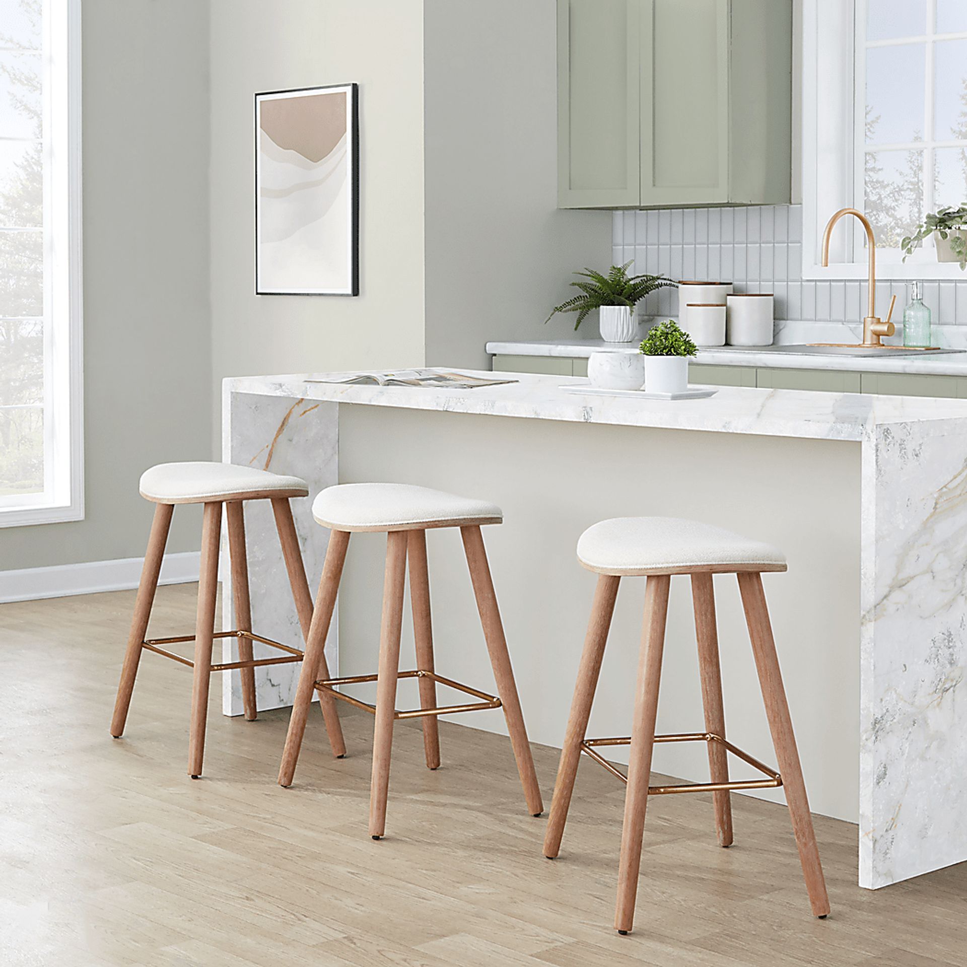Nimblewill Beige Counter Height Stool, Set of 2 - Image 2