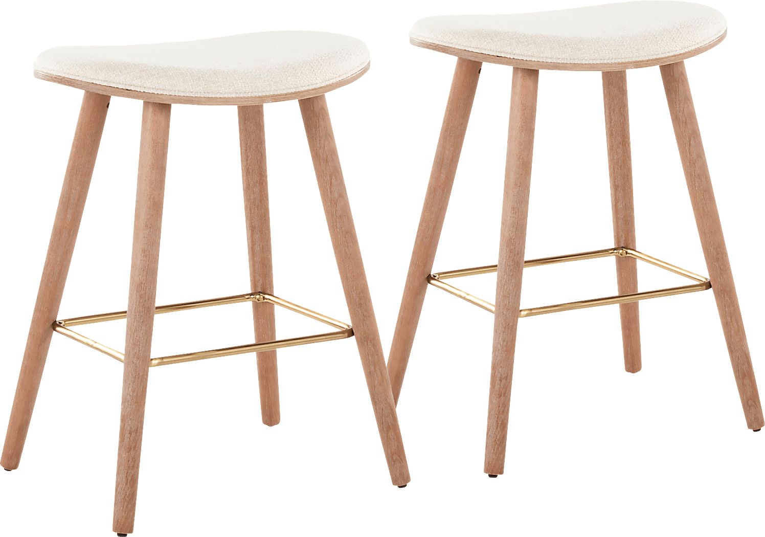 Nimblewill Beige Counter Height Stool, Set of 2