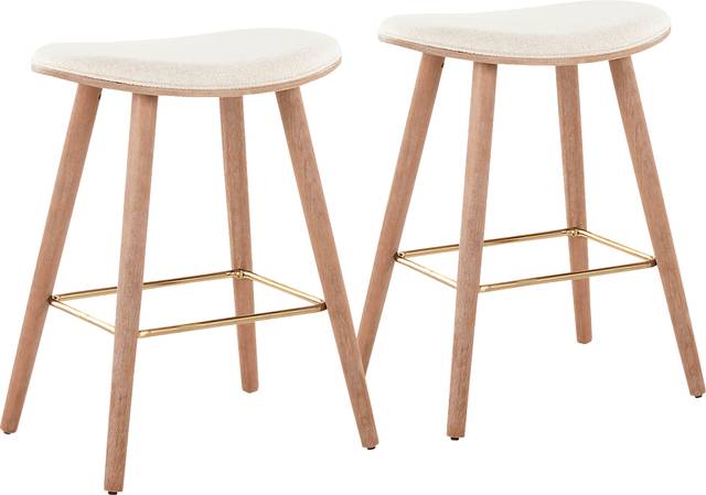 Nimblewill Beige Counter Height Stool, Set of 2 - Thumbnail - Image 1