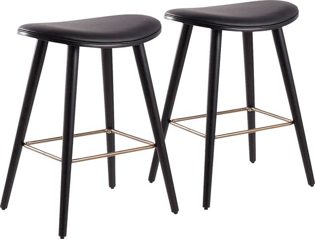 Nimblewill Black Gold Counter Height Stool, Set of 2 - Thumbnail - Image 1