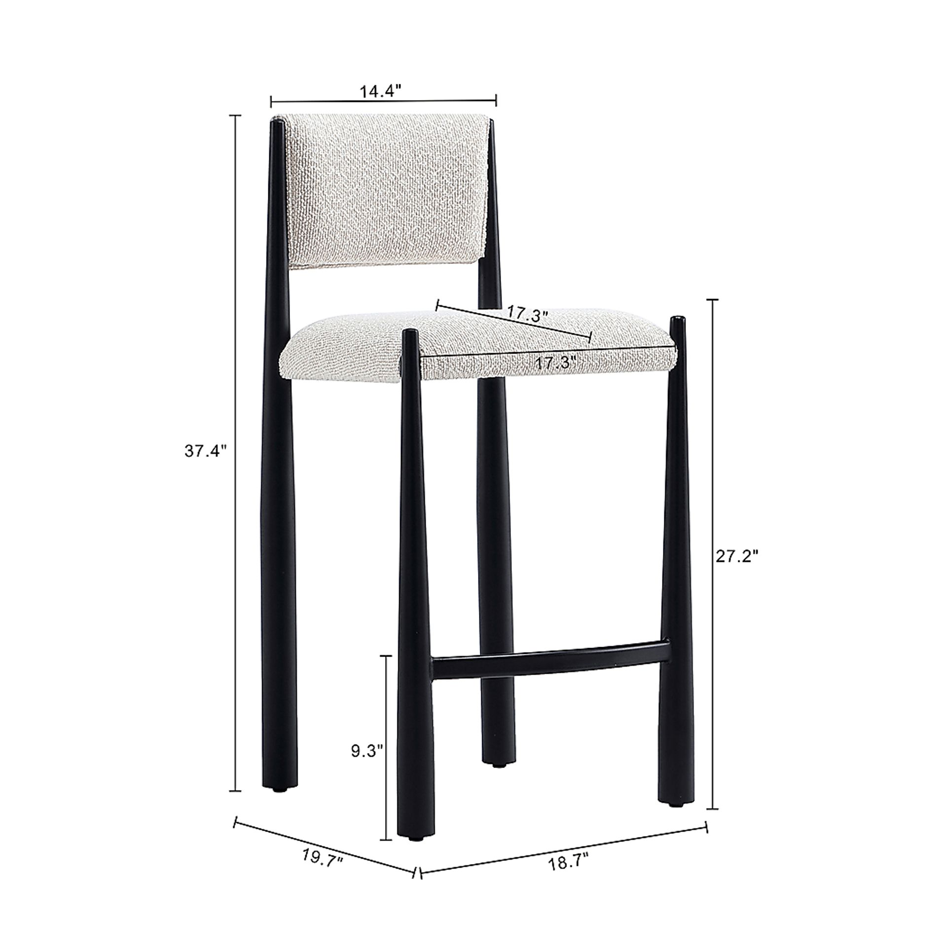 Ninti Cream Counter Stool - Image 7