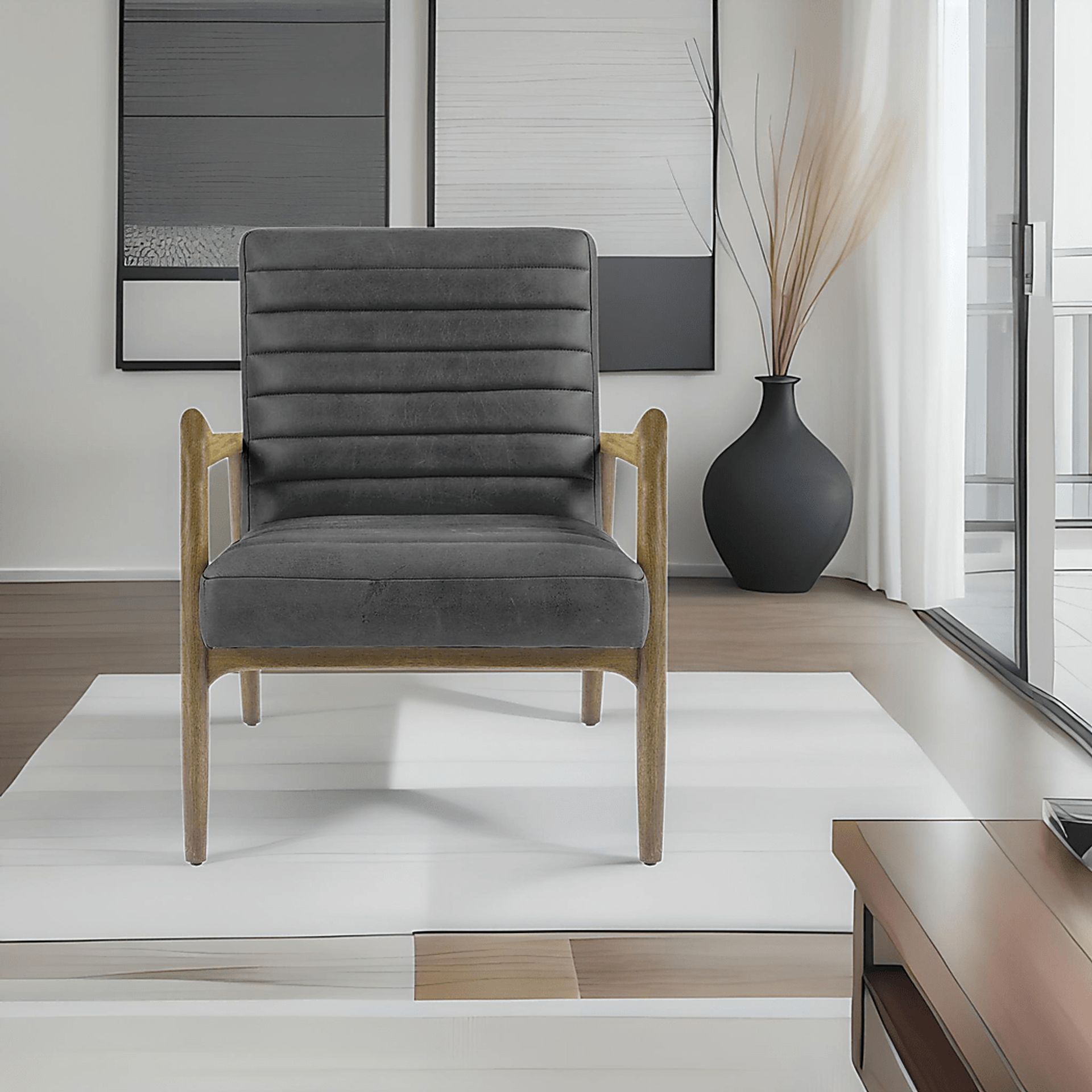 Nisates Black Accent Chair - Image 2