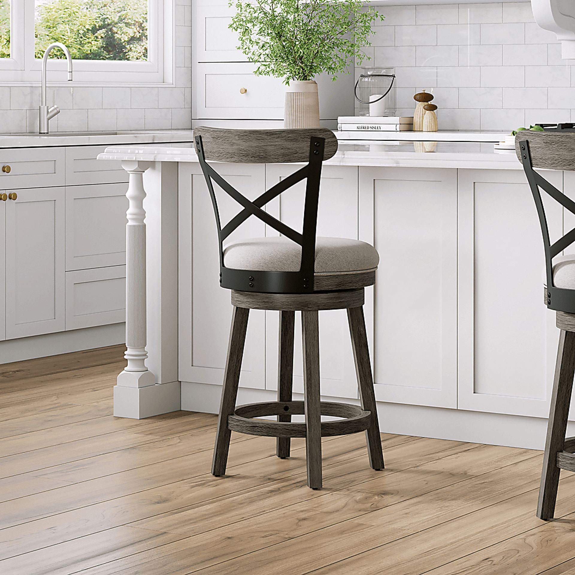 Nitin Gray Adjustable Stool - Image 2