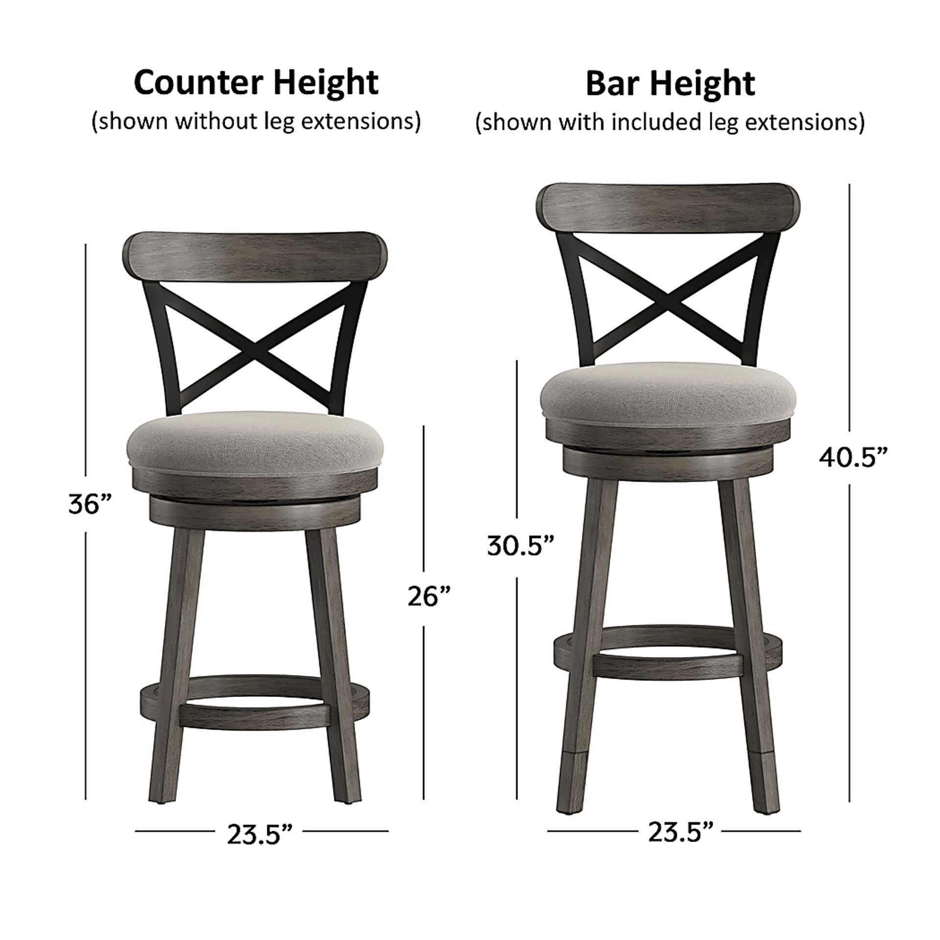 Nitin Gray Adjustable Stool - Image 24