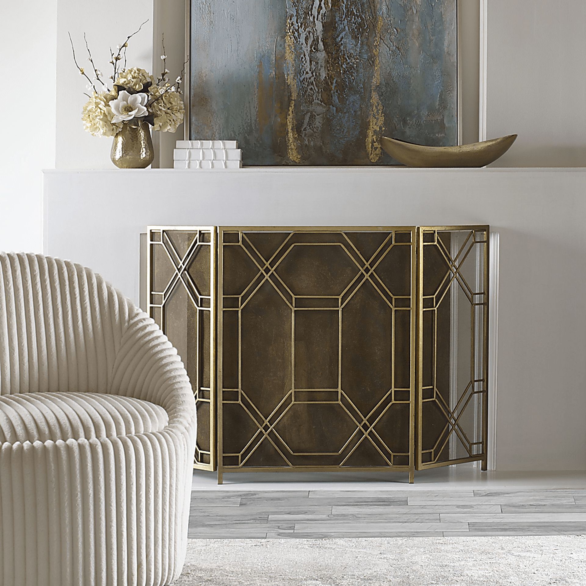 Nitson Gold Fireplace Screen - Image 3