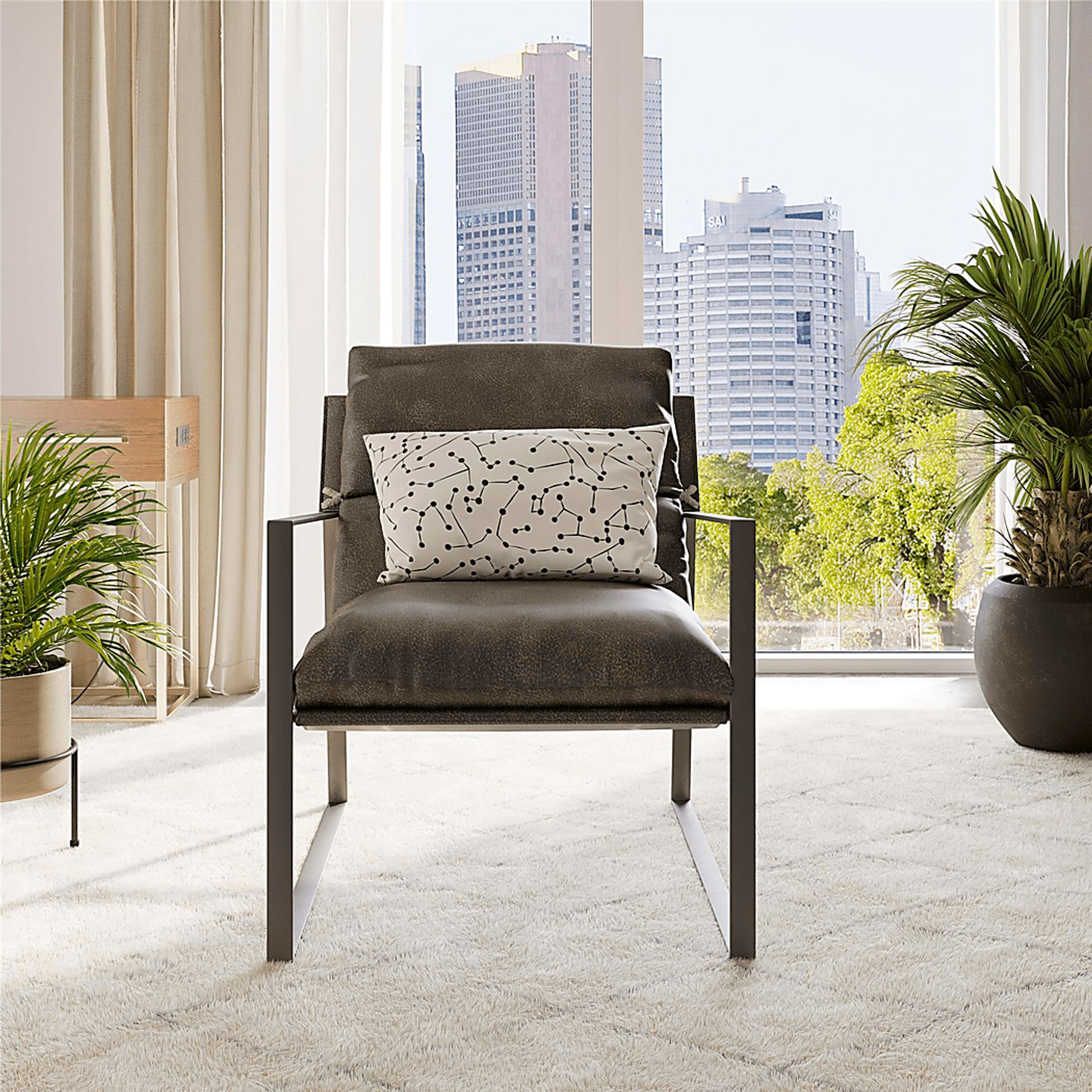 Nixa Espresso Accent Chair - Image 3