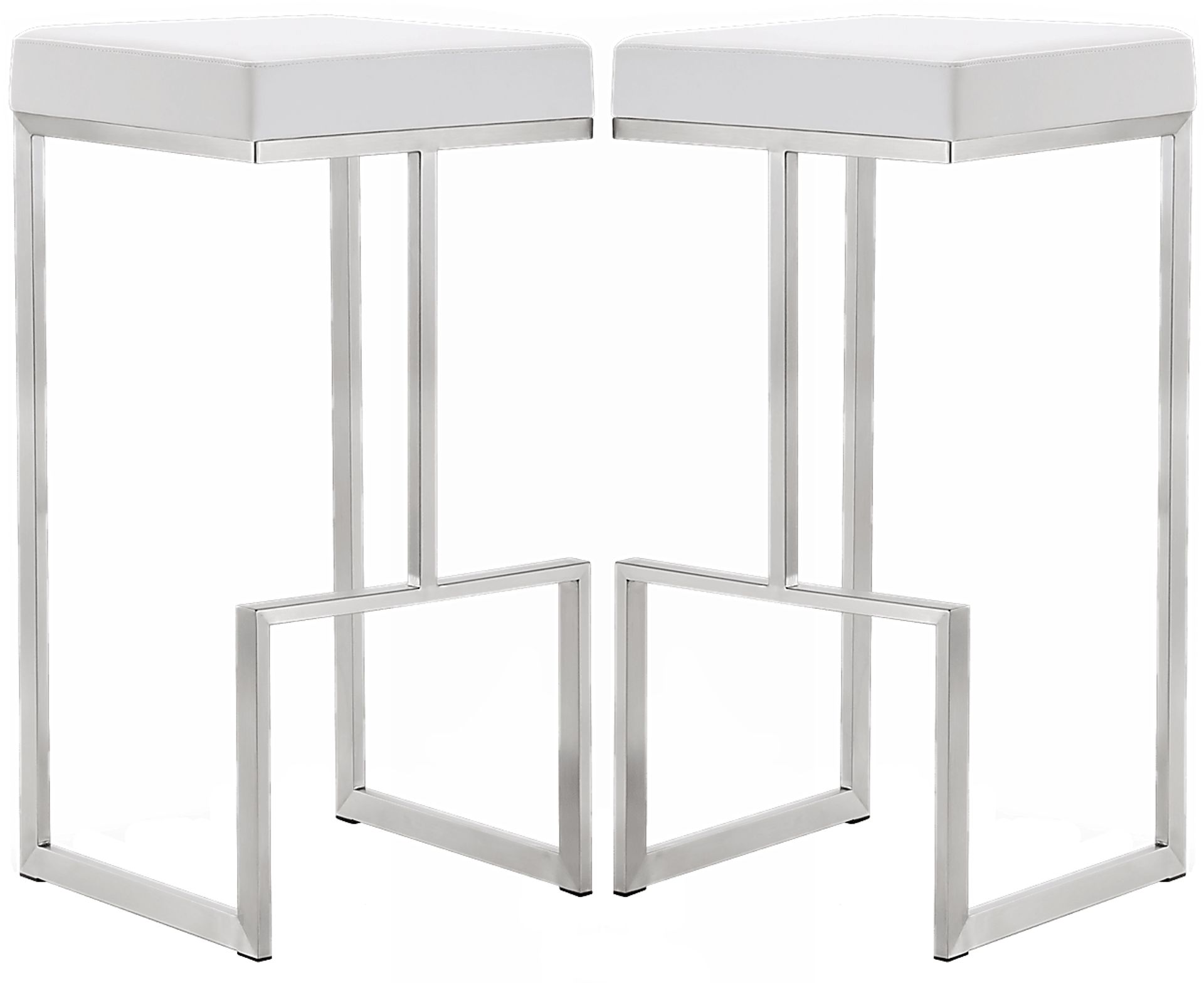 Niza White Barstools (Set of 2) - Image 1