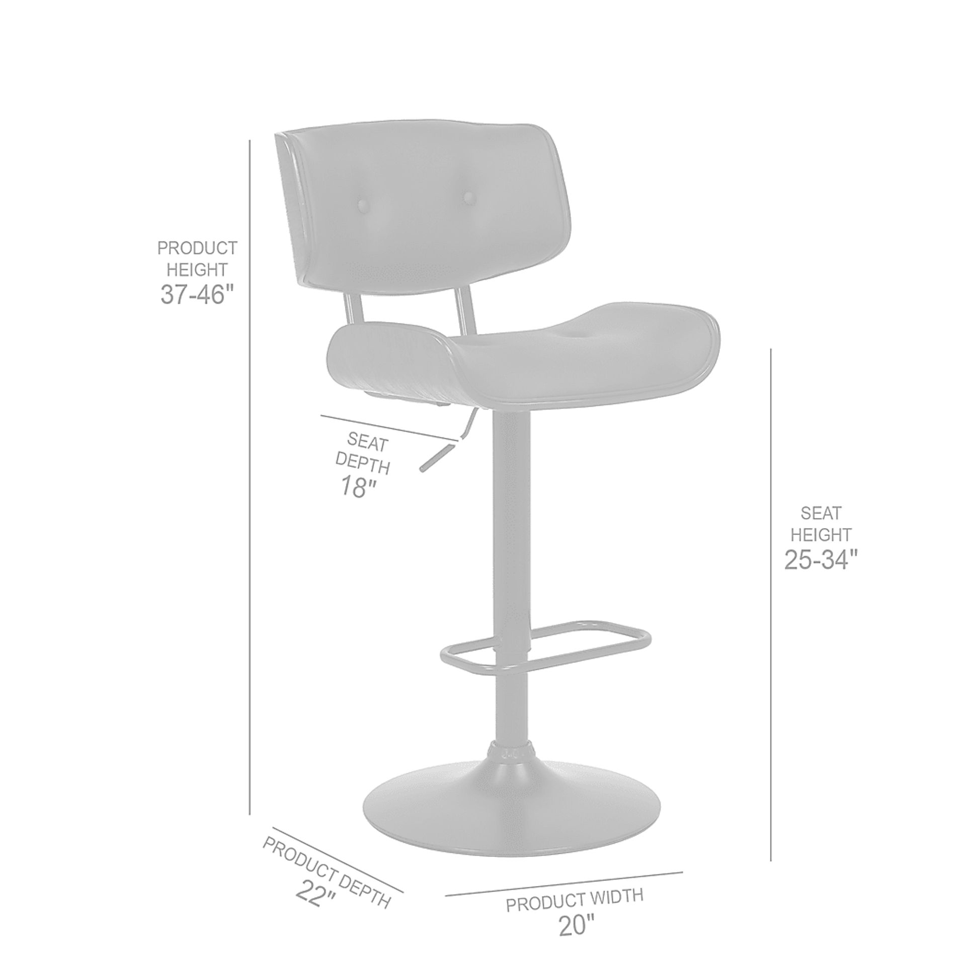 Nizar Black Adjustable Swivel Barstool - Image 10