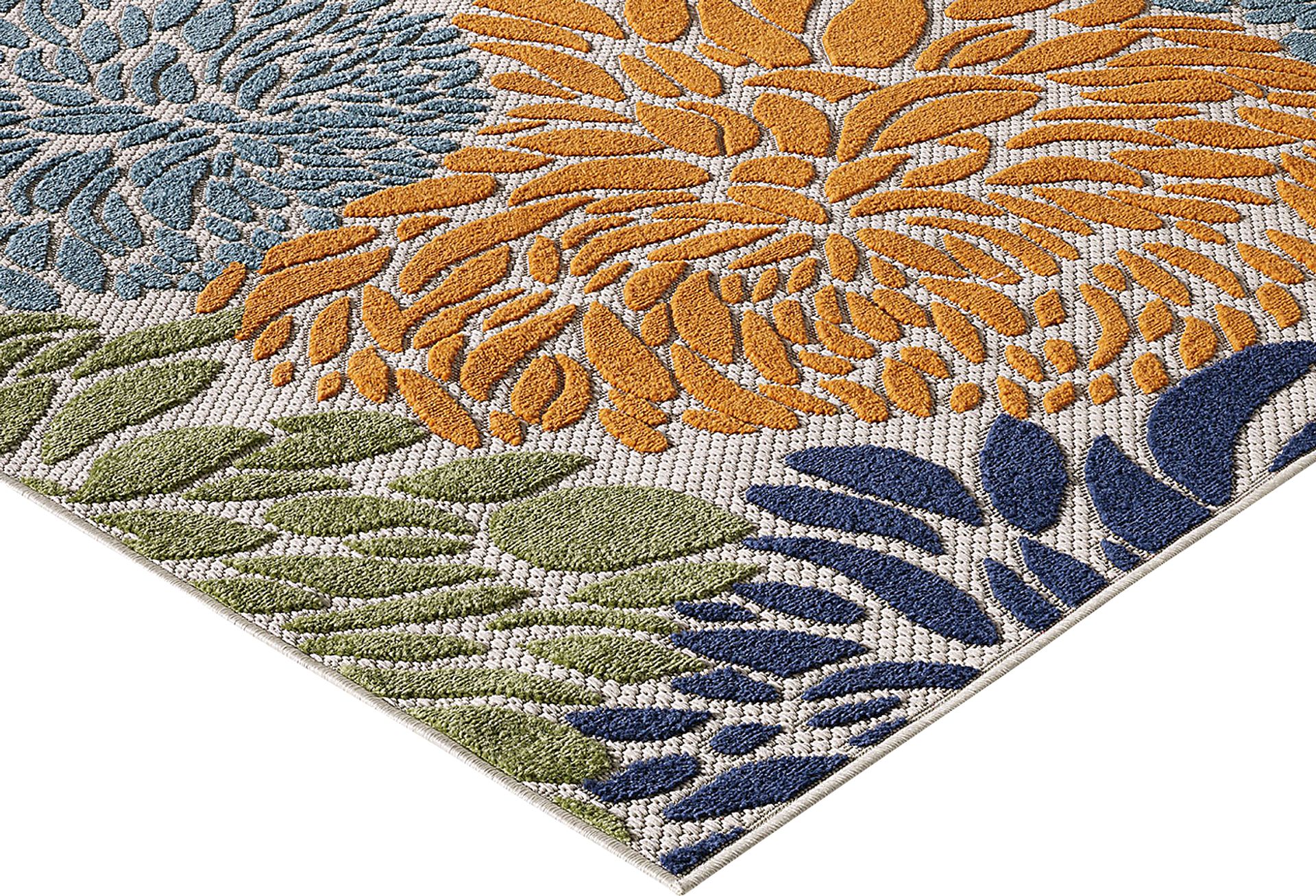 Nizsm Multi 5'3 x 7' Indoor/Outdoor Rug - Image 4